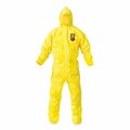 Kleenguard A70 Chemical Spray Protection Coveralls, Hooded, Storm Flap, Medium, Yellow, 12PK KCC09812